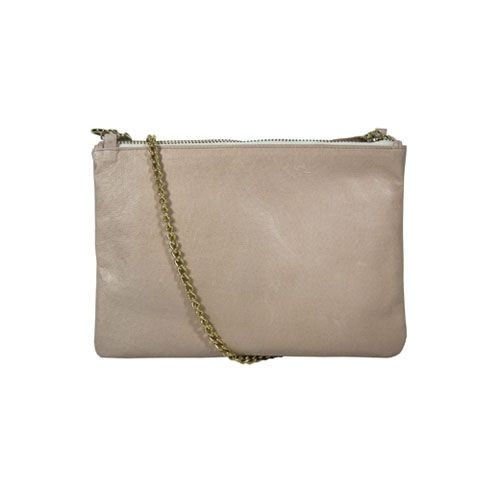Bolso plata y nude metalizado en piel de Stella Rittwagen 